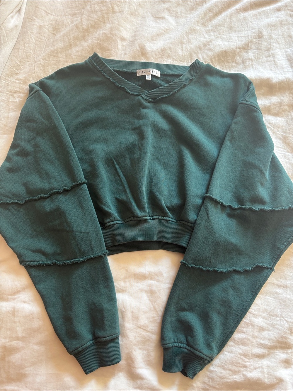 Fitz + Eddi Turquoise Cropped Crewneck Size X-Small